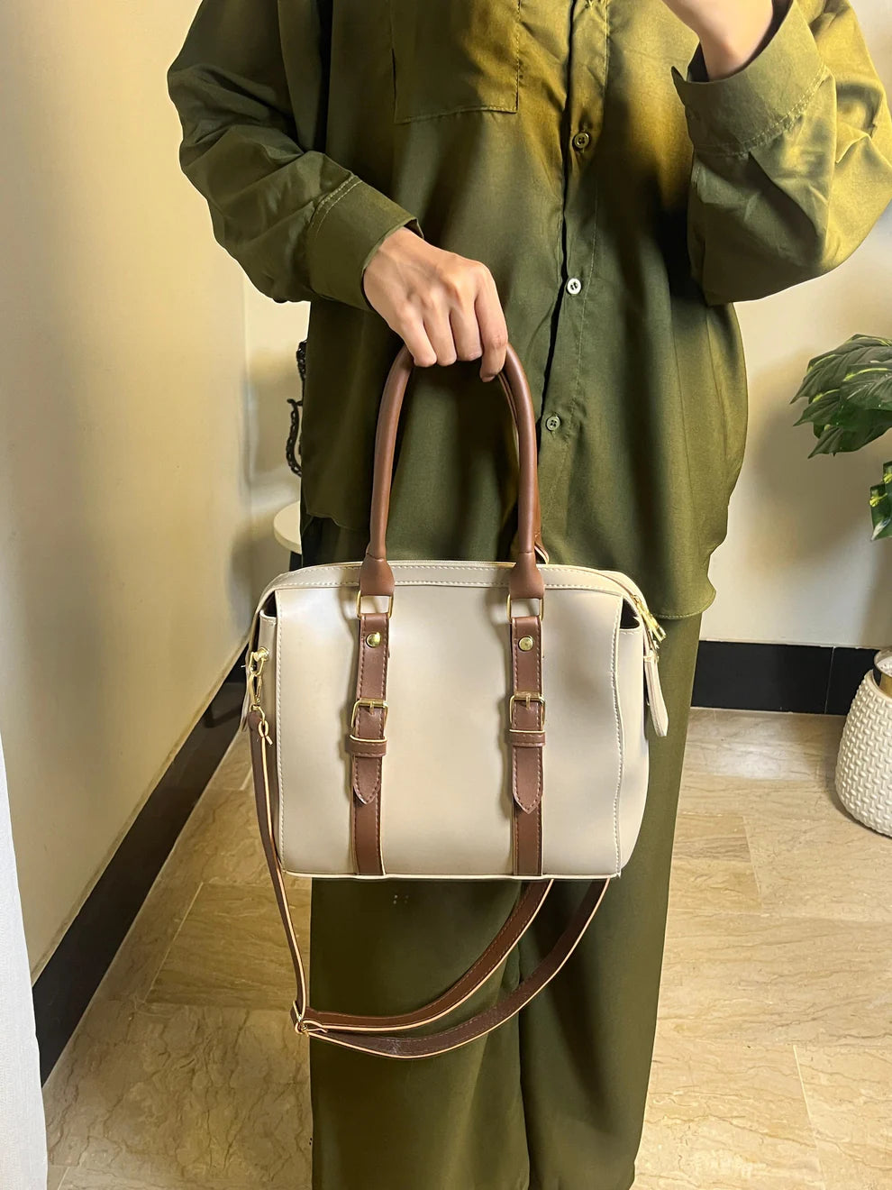 Safara Bag - Beige & Brown