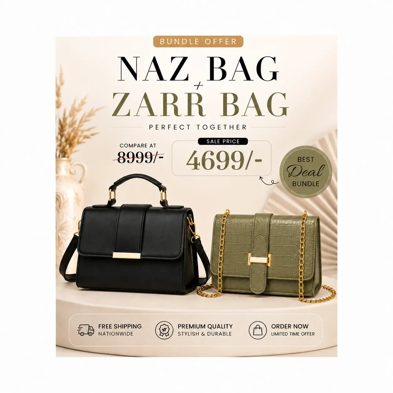 The Naz & Zarr Duo — Black & Olive Green